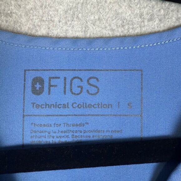 Figs technical collection scrub top v neck womens small blue healthcare nursing - Picture 5 of 9